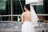 SOPHIA | Satin Trim Wedding Veil | Soft Veil | Ribbon Edge | 2T | Short Veil | Fingertip Veil | 4 Colors