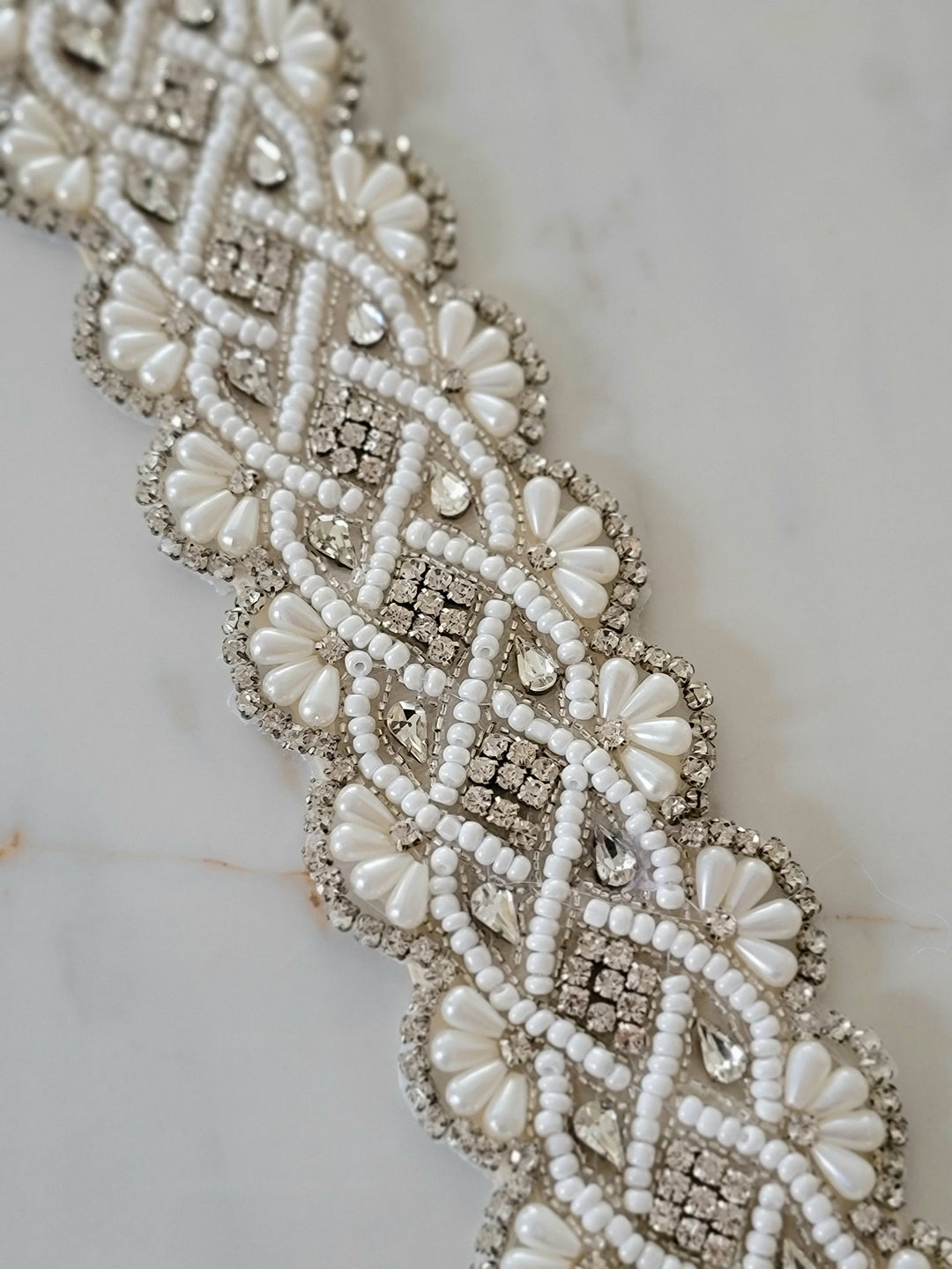 CATERINA| Ultra Wide Rhinestone & Pearl Belt | Multiple Lengths