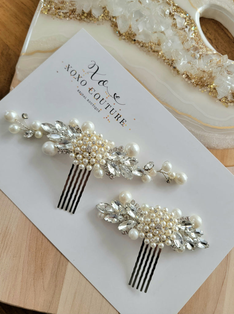 CALLIE |Pearl & Rhinestone Hair Piece | Decorative Hair Comb