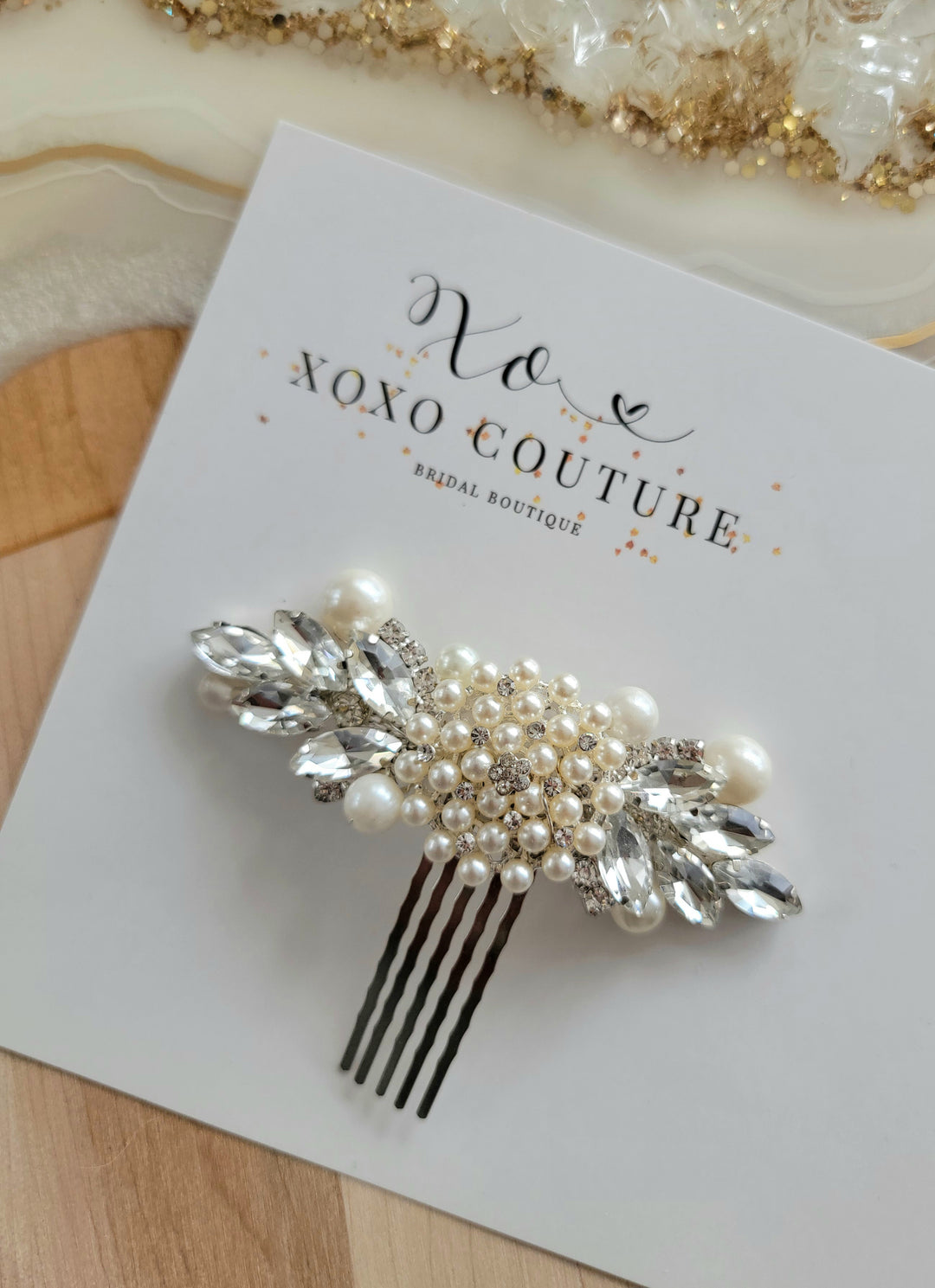 CALLIE |Pearl & Rhinestone Hair Piece | Decorative Hair Comb