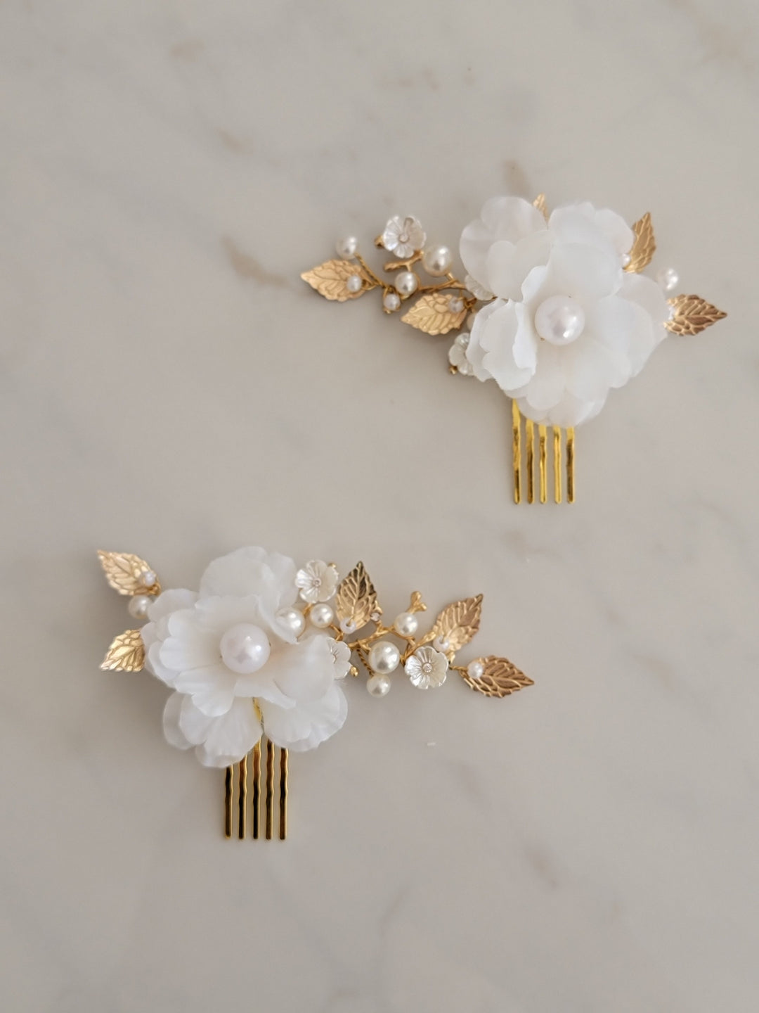 HARPER | Dainty Floral & Gold Hair Piece | Decorative Hair Comb