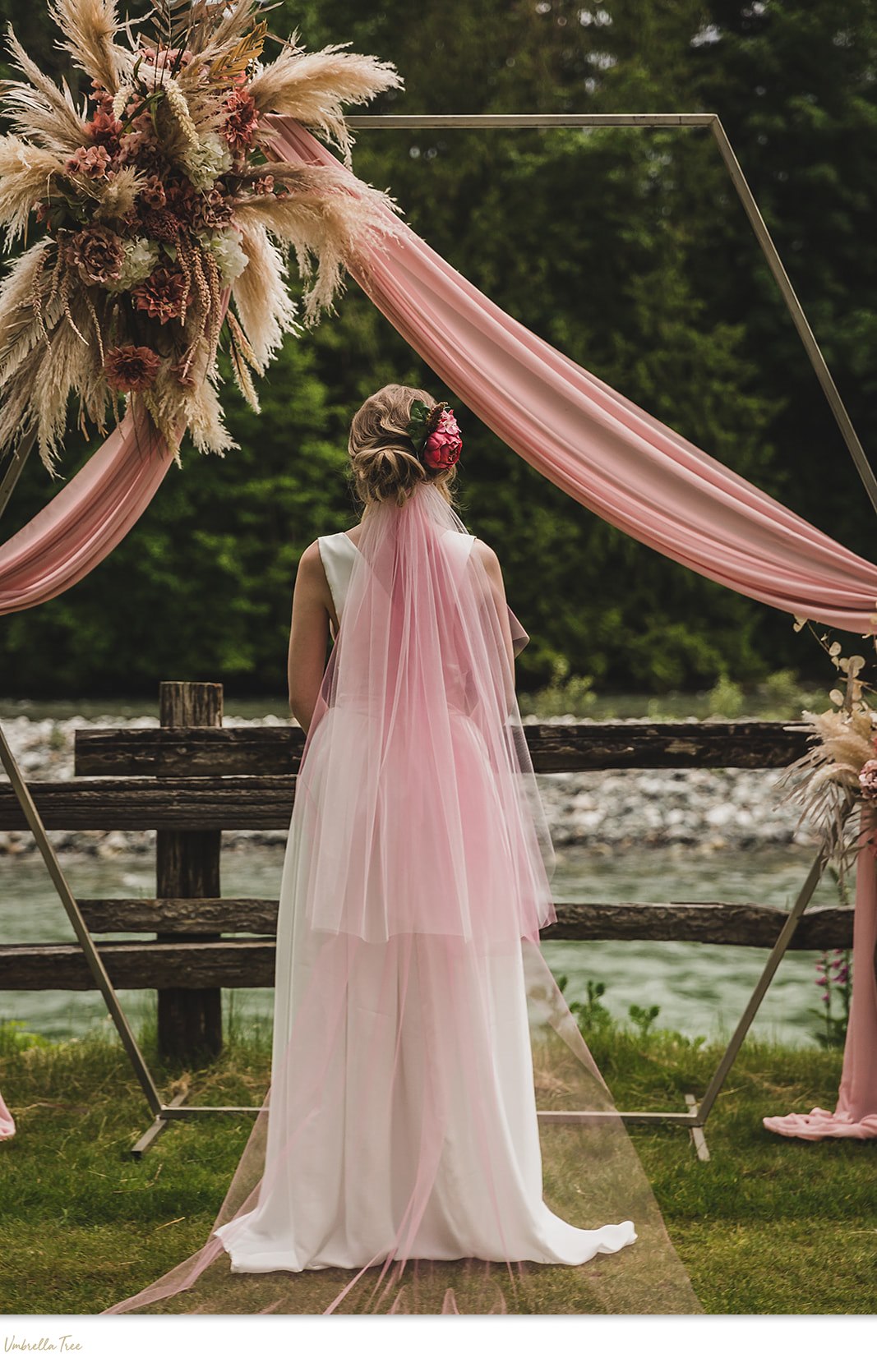 Simple ROSE PINK Wedding Veil | Single Tier OR 2 Tier| Soft Tulle Bridal Veil | Ready To Ship