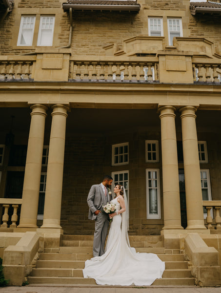 ESTELLE | Modern Pearl Veil | Trendy Veil | Single Tier Cream Veil