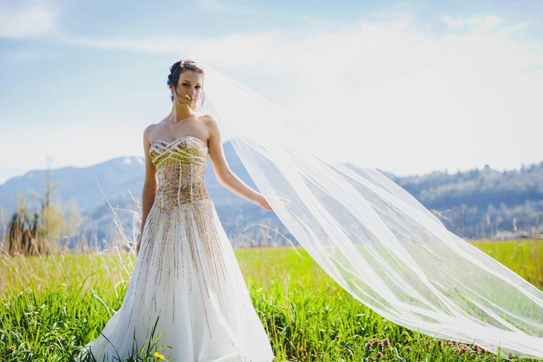 Long Soft Tulle Wedding Veil (Single Tier) | Floor, Chapel & Cathedral | Handmade in Canada