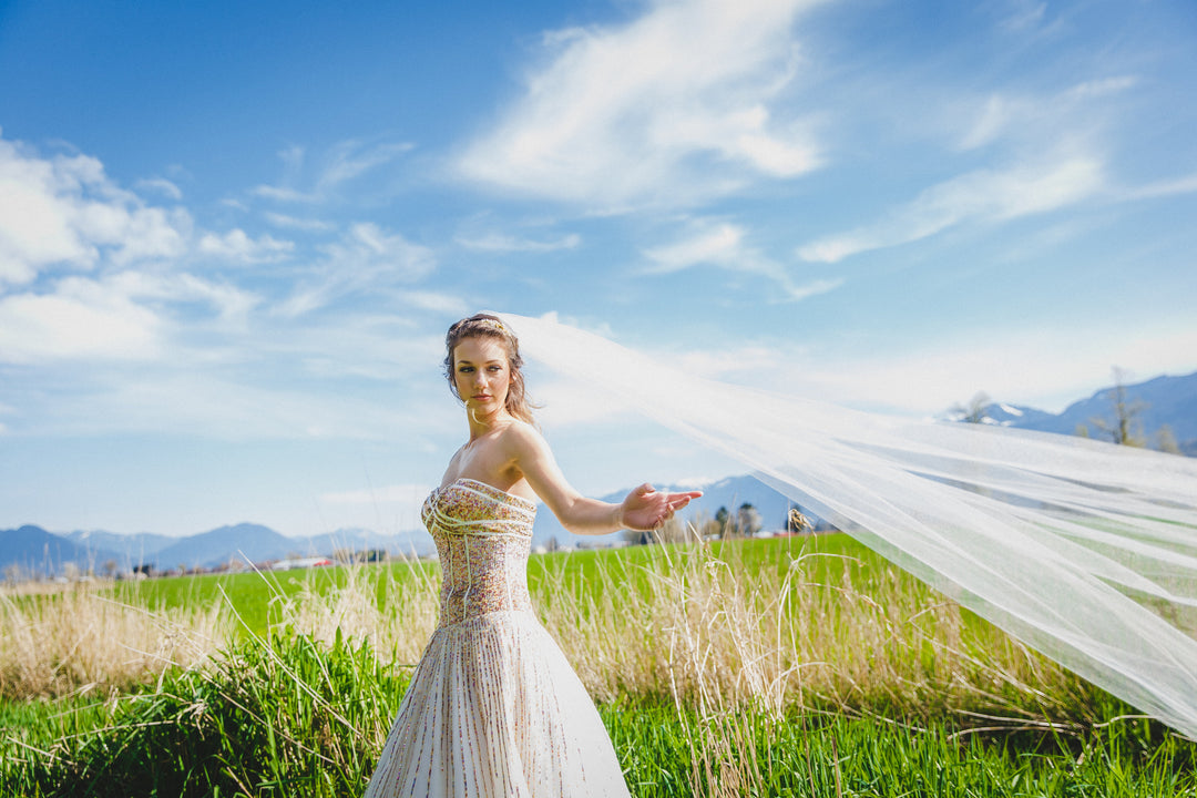 Long Soft Tulle Wedding Veil (Single Tier) | Floor, Chapel & Cathedral | Handmade in Canada