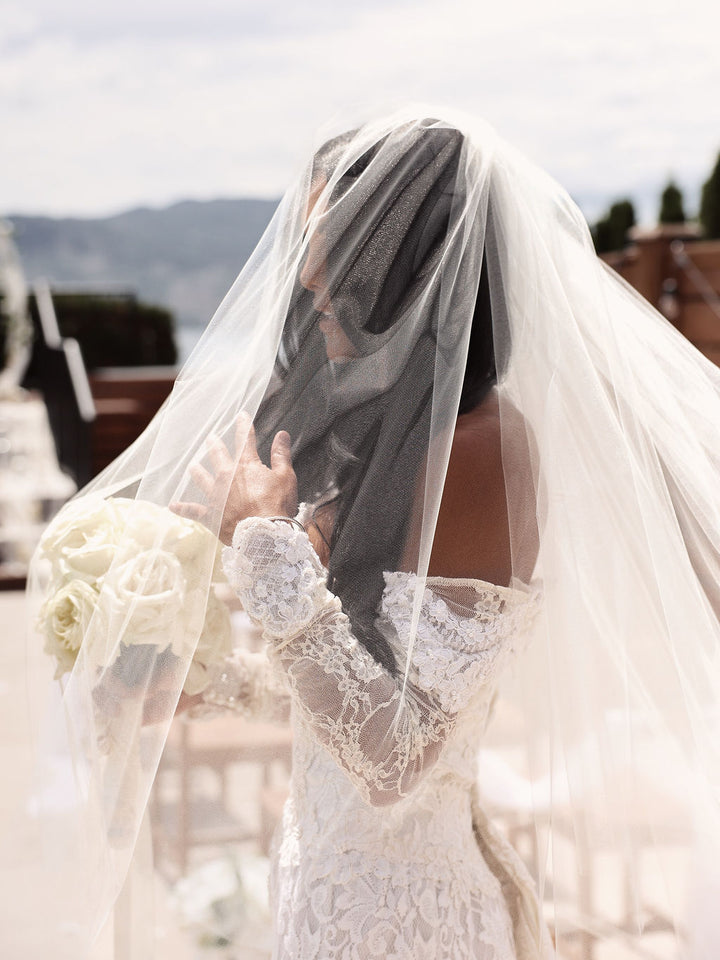 Ultra Wide 108” Two Tier Wedding Veil | Floor, Chapel & Cathedral Lengths