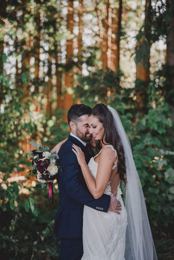 Simple Veil | Mid Length Soft Tulle Wedding Veil (Single Tier) | 30”–45” | Handmade in Canada