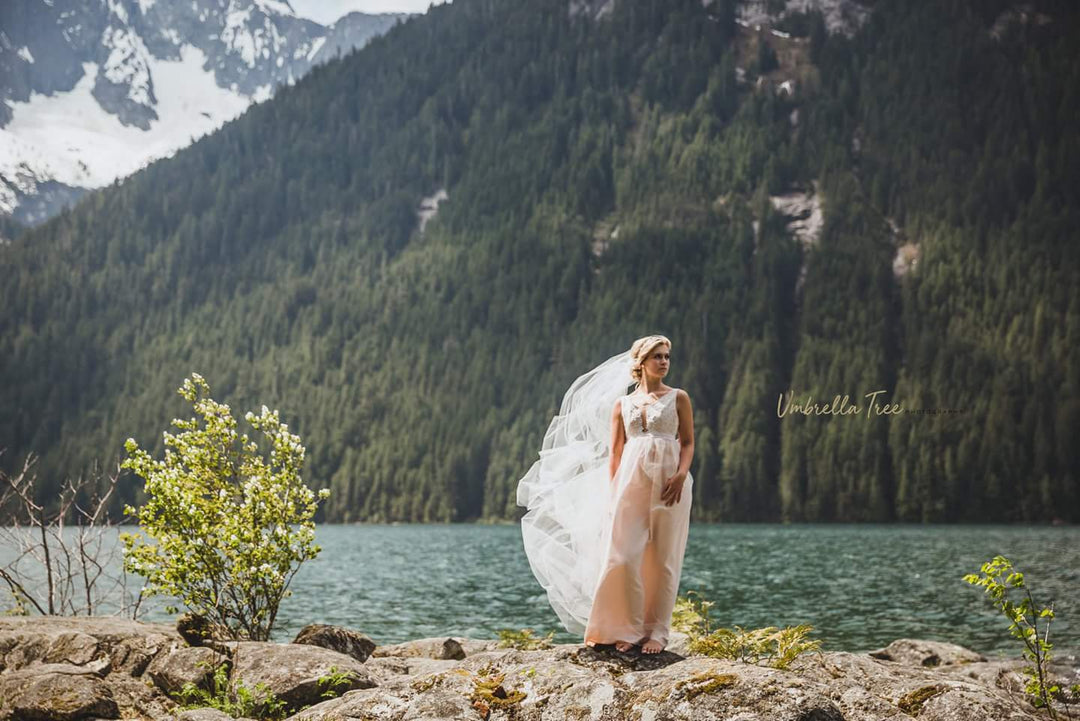 Simple BLUSH Wedding Veil | Single Tier OR 2 Tier| Soft Tulle Bridal Veil | Ready To Ship