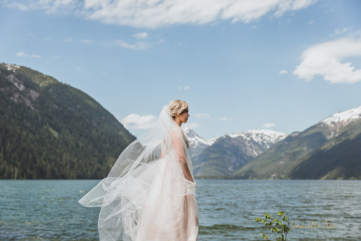 Simple BLUSH Wedding Veil | Single Tier OR 2 Tier| Soft Tulle Bridal Veil | Ready To Ship