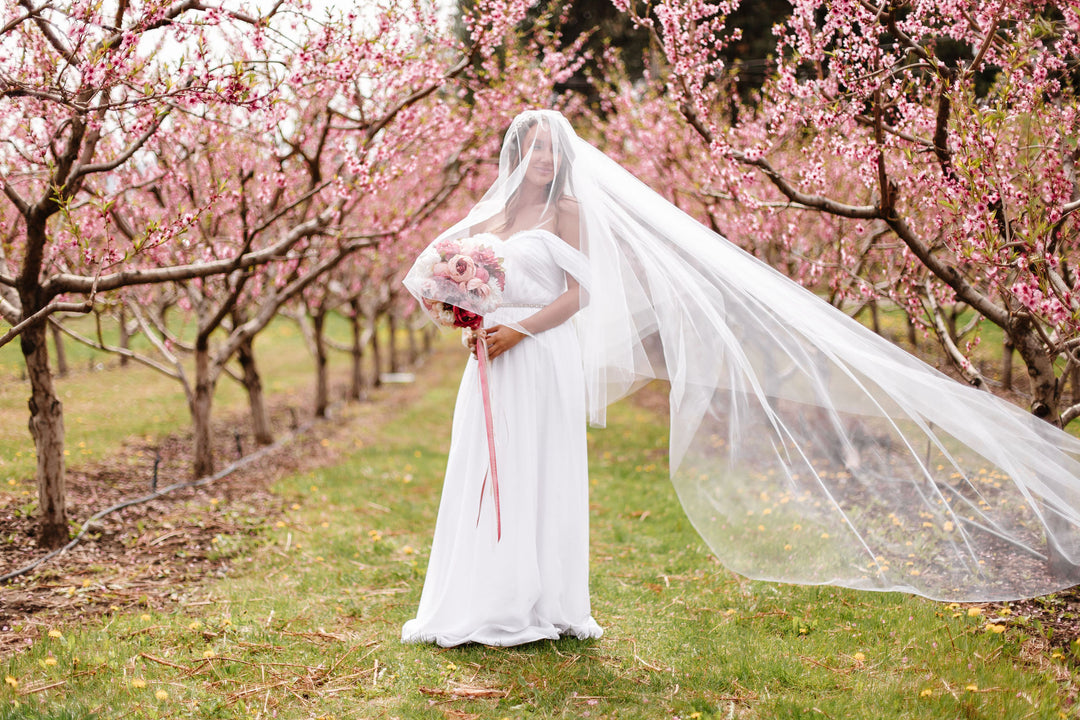 Ultra Wide 108” Two Tier Wedding Veil | Floor, Chapel & Cathedral Lengths