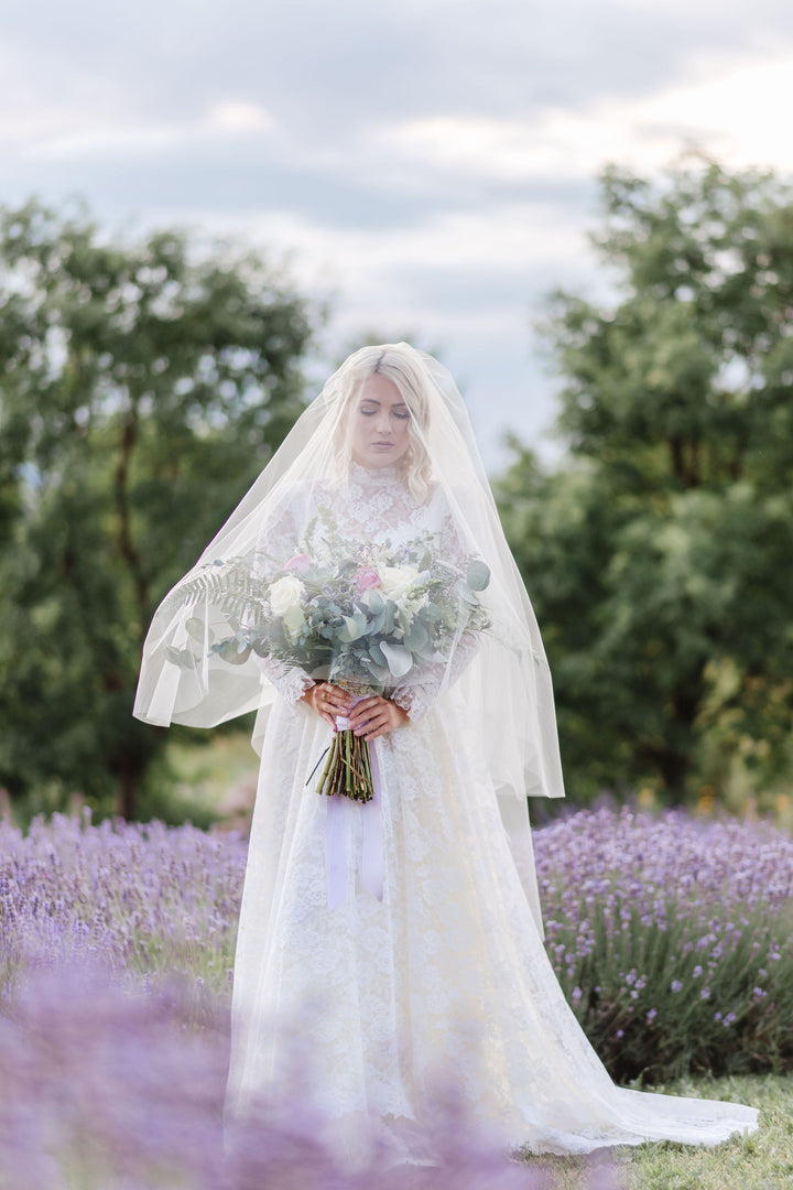 Ultra Wide 108” Two Tier Wedding Veil | Floor, Chapel & Cathedral Lengths