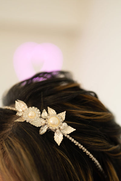 PAISLEY | Rhinestone & Pearls Hair Piece | Decorative Bridal Headband