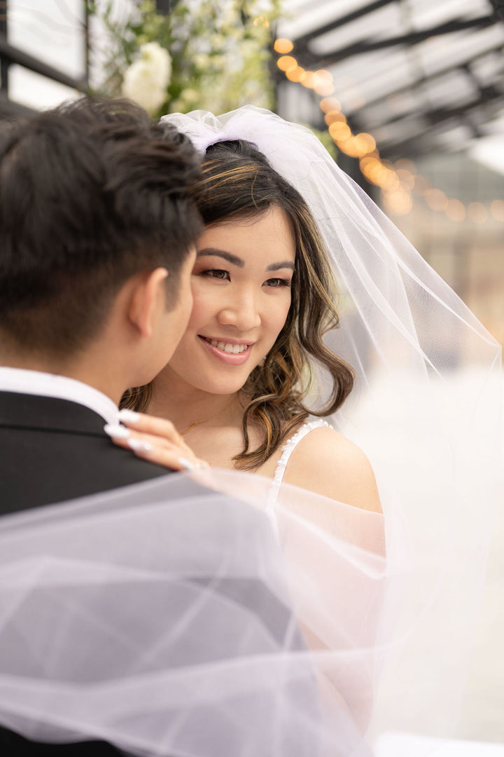 Simple LAVENDER Wedding Veil | Single Tier OR 2 Tier| Soft Tulle Bridal Veil | Ready To Ship