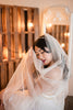 TAYLOR | Modern Glitter Veil | Gold or Silver Glitter | Single or 2 Tier Veil | Pink, Ivory, Off-White Veil