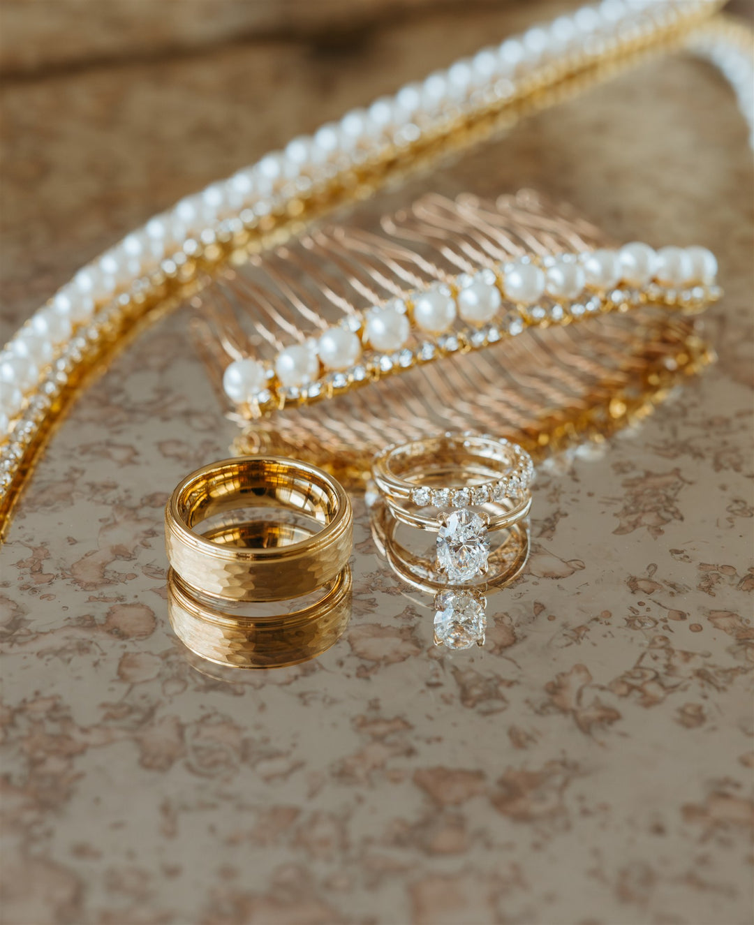 OLIVIA Hair Comb | Decorative Hair Comb | Gold & Pearl Hair Piece