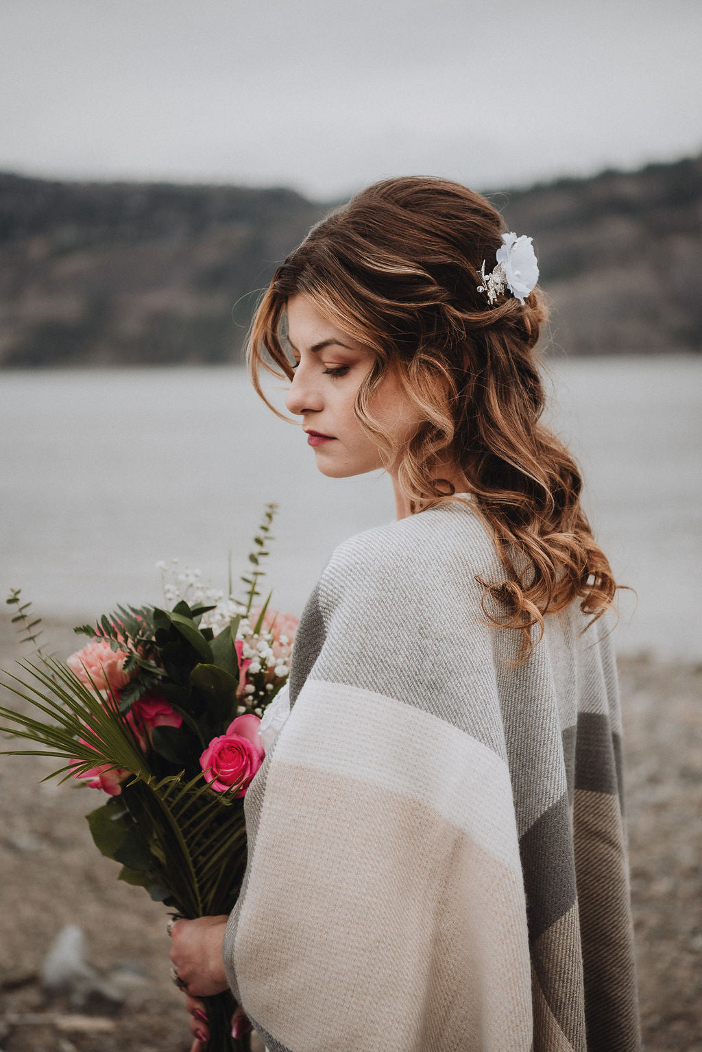 NORA | Floral, Rhinestone & Pearl Hair Piece | Decorative Hair Comb