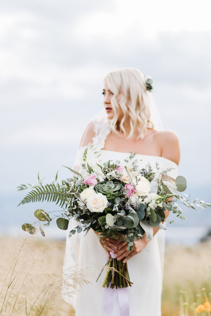 CASSANDRA Lace Wedding Veil | Wide Lace Trim | Various Lengths