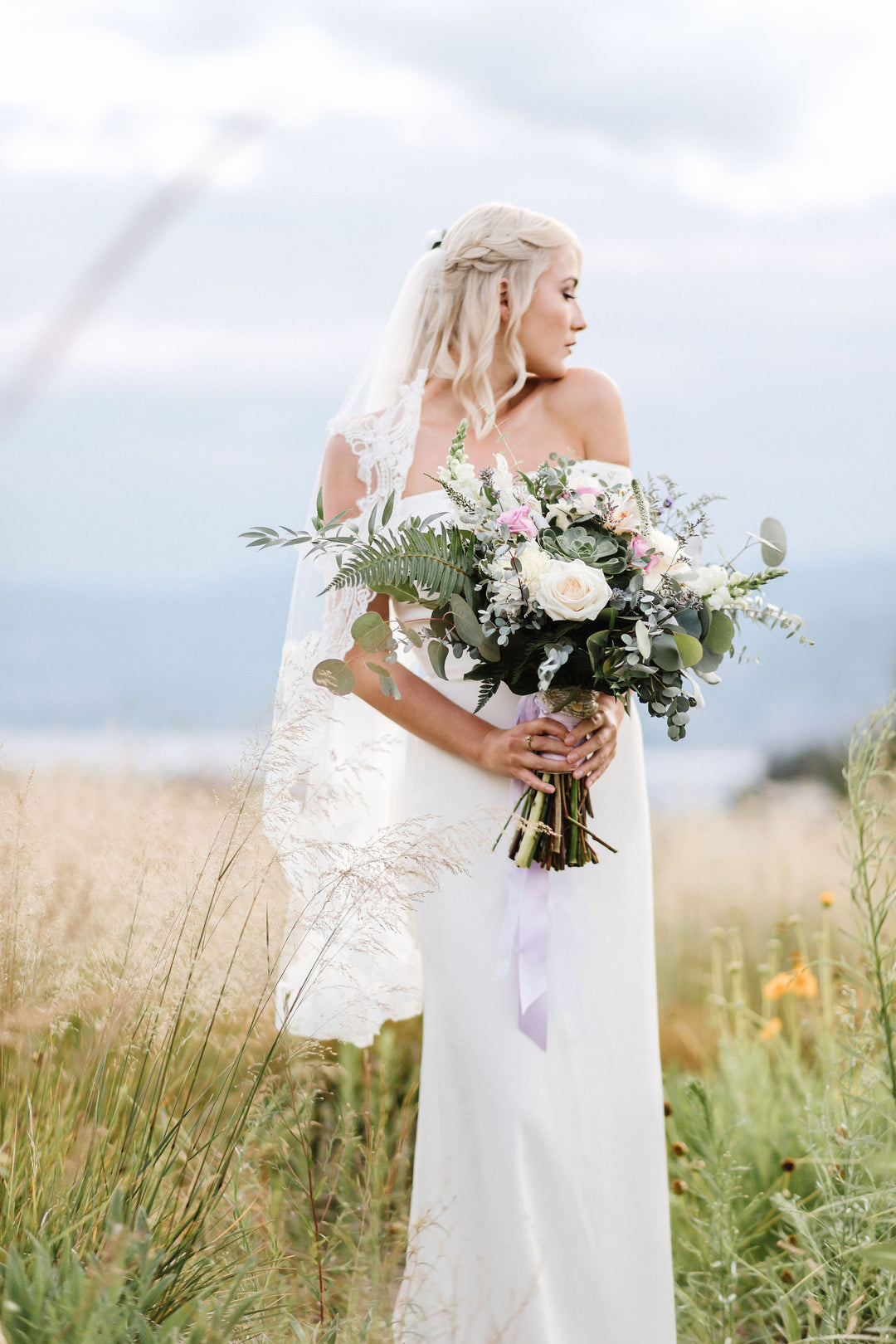 chapel length lace veil