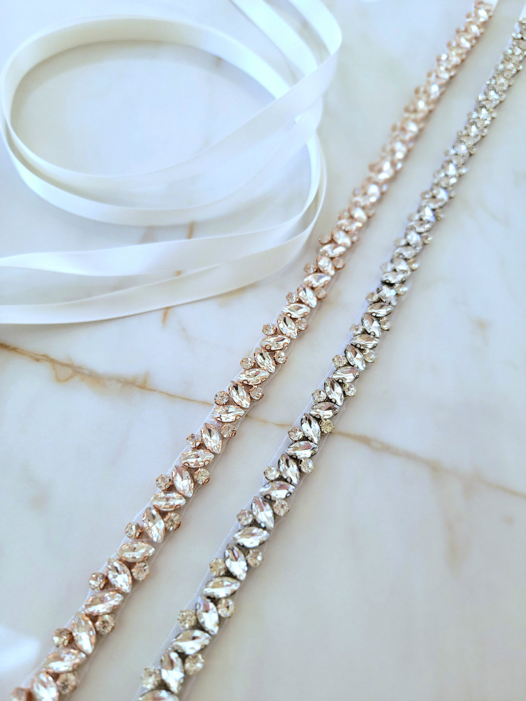 TRISTA | Rhinestone Belt | Thin Delicate Bridal Belt