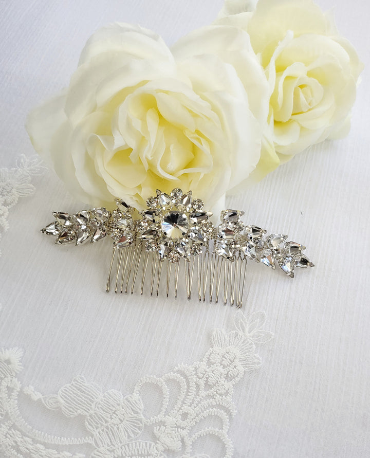 SELENE | Rhinestone Hair Comb | Decorative Bridal Comb