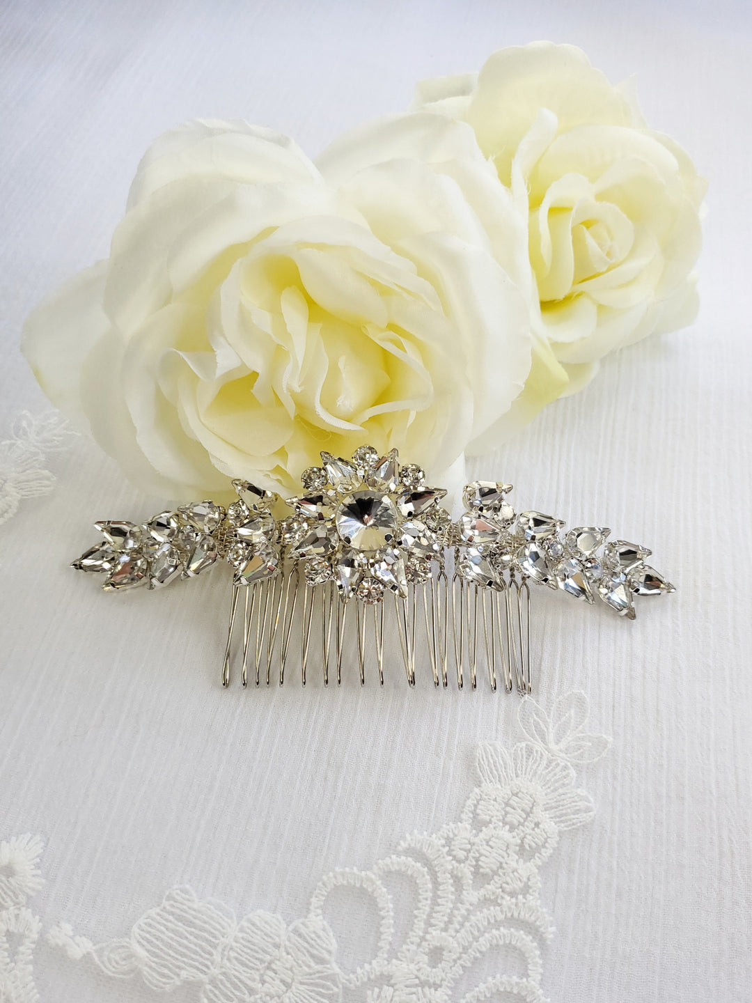 SELENE | Rhinestone Hair Comb | Decorative Bridal Comb