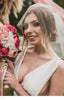 IZZIE | Short Rhinestone & Pearl Veil | Soft Dainty Veil | Modern Veil