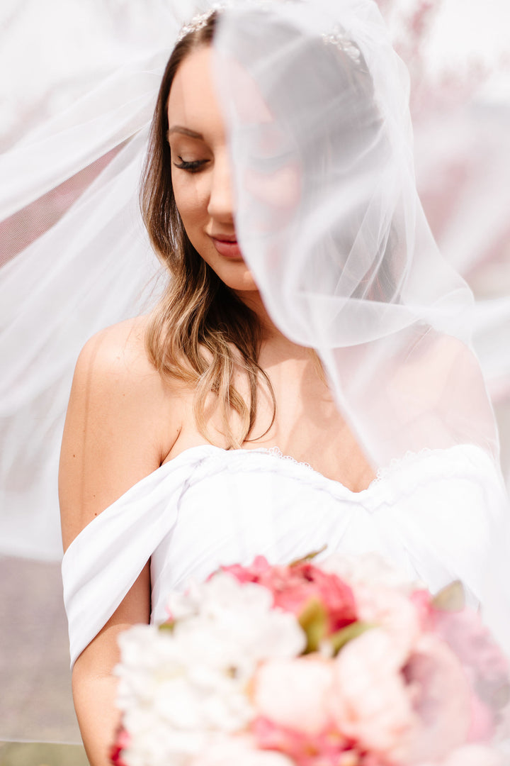 Royal Veil | Soft Veil | 2 Tier | Raw Edge | Blusher Veil | Modern Veil | Round Edge | Wide Veil | White, Light Ivory, Ivory