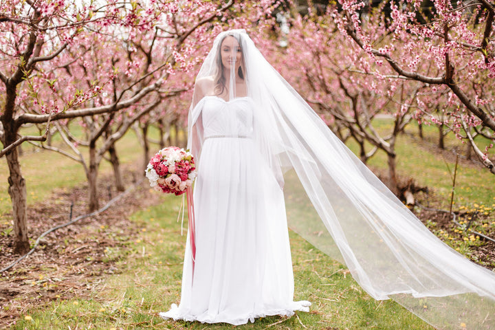Royal Veil | Soft Veil | 2 Tier | Raw Edge | Blusher Veil | Modern Veil | Round Edge | Wide Veil | White, Light Ivory, Ivory