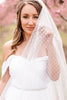 MADELINE | Dot Veil | Soft Modern Veil | Plain Rounded Edge | Light Ivory