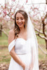 MADELINE | Dot Veil | Soft Modern Veil | Plain Rounded Edge | Light Ivory