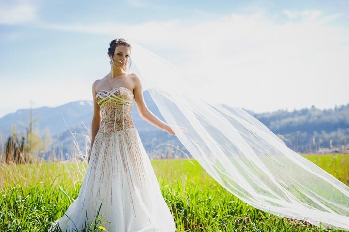 Simple LIGHT IVORY Wedding Veil | Single Tier OR 2 Tier| Soft Tulle Bridal Veil | Ready To Ship (Copy)
