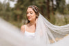 ESTELLE | Modern Pearl Veil | Trendy Veil | Single Tier Off White Veil