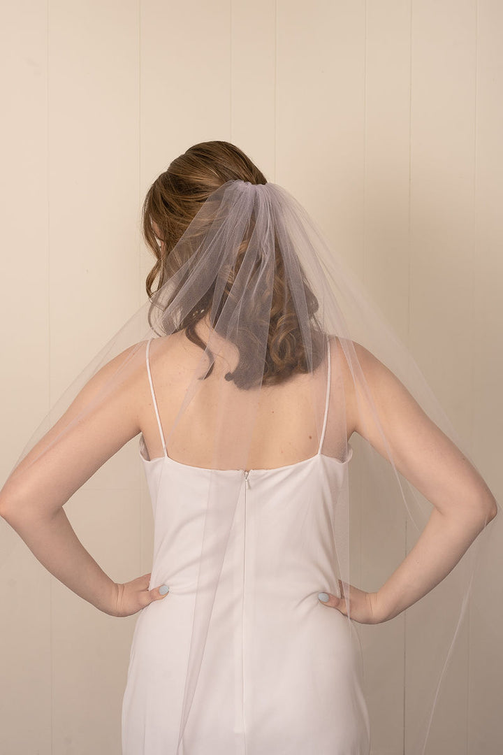 LAVENDER Veil | Soft Single Tier Veil | Colored Tulle Veil | Various Lengths