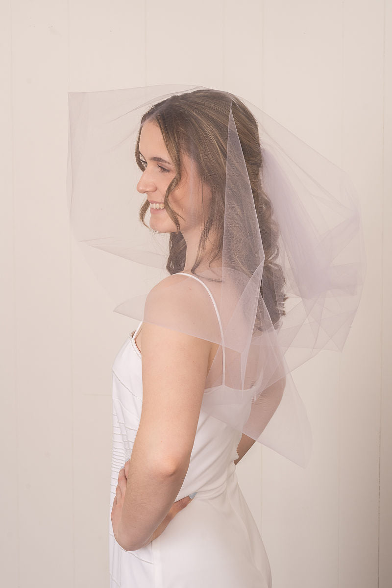 LAVENDER Veil | Soft Single Tier Veil | Colored Tulle Veil | Various Lengths