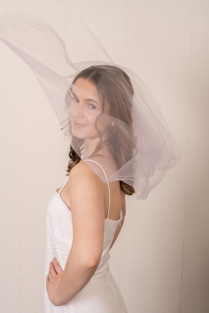 LAVENDER Veil | Soft Single Tier Veil | Colored Tulle Veil | Various Lengths