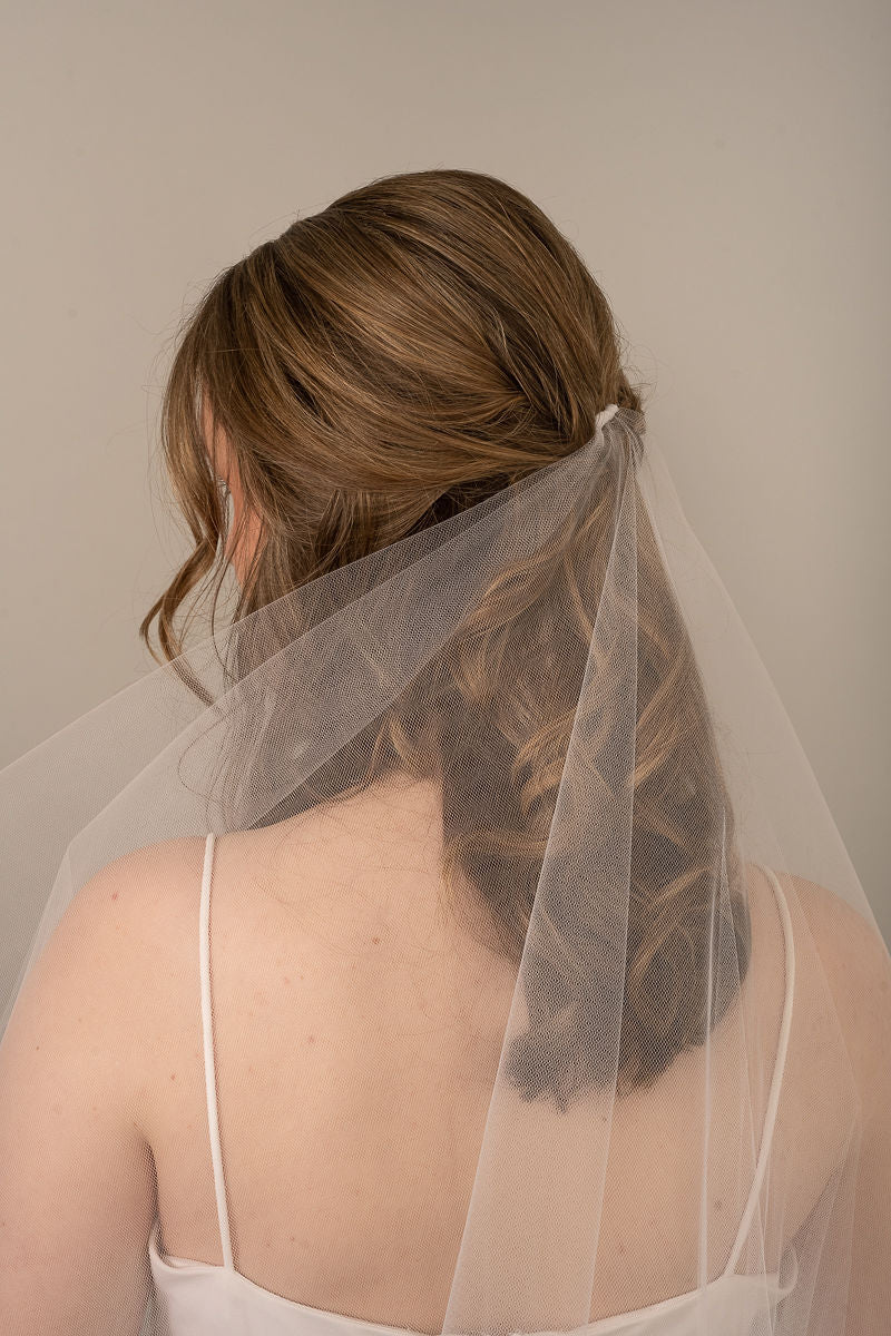 PALOMA | Modern 2 Tier Veil | Shaped Veil | Horsehair Trim | 3 Colors
