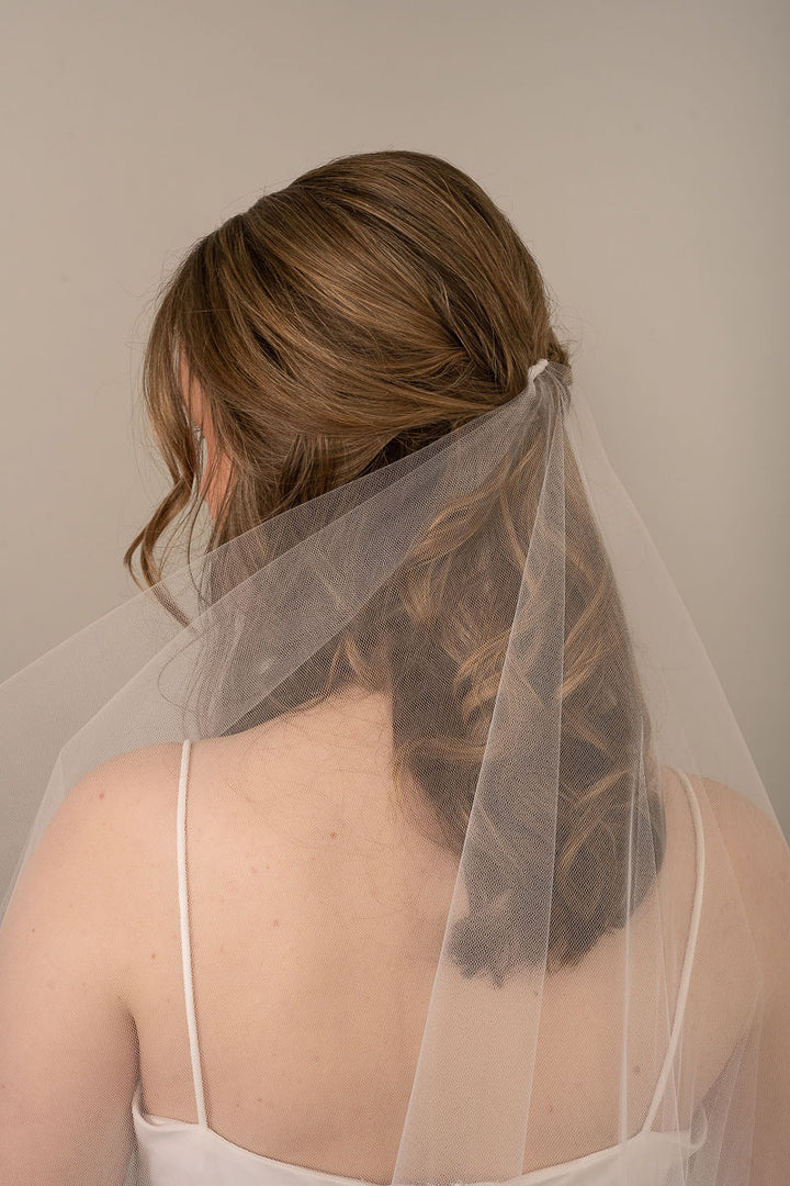 PALOMA | Modern 2 Tier Veil | Shaped Veil | Horsehair Trim | 3 Colors