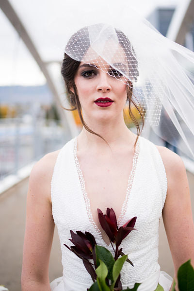 TALIA | Modern Veil | Tulle & Birdcage Veil