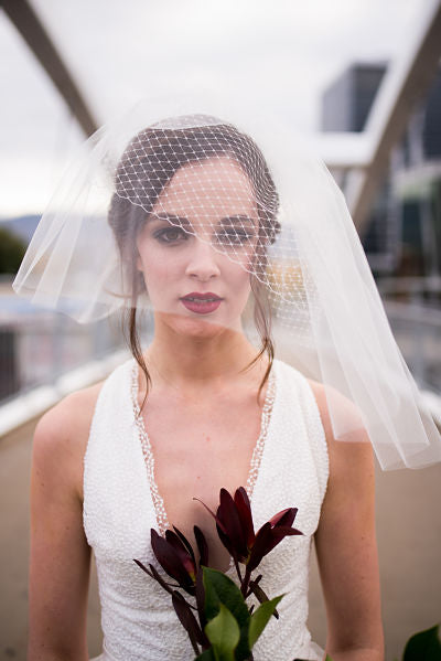 TALIA | Modern Veil | Tulle & Birdcage Veil