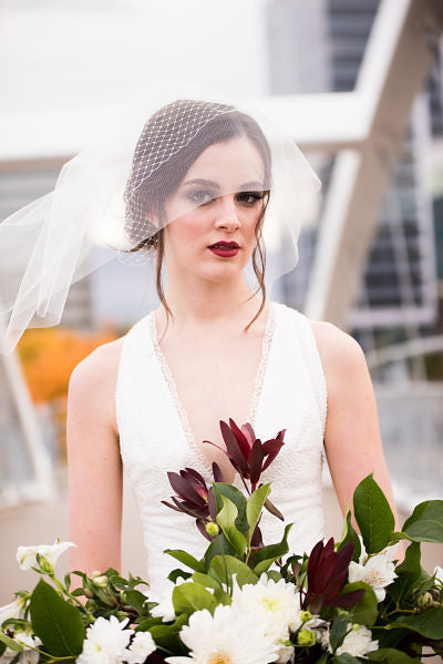 TALIA | Modern Veil | Tulle & Birdcage Veil