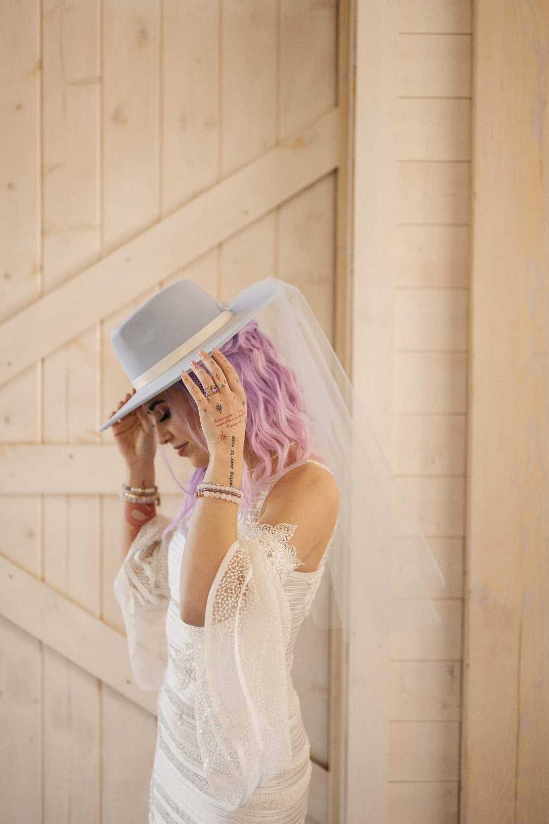 VIOLA - Bohemian Style Hat | Fedora Veil | Boho Wedding Veil