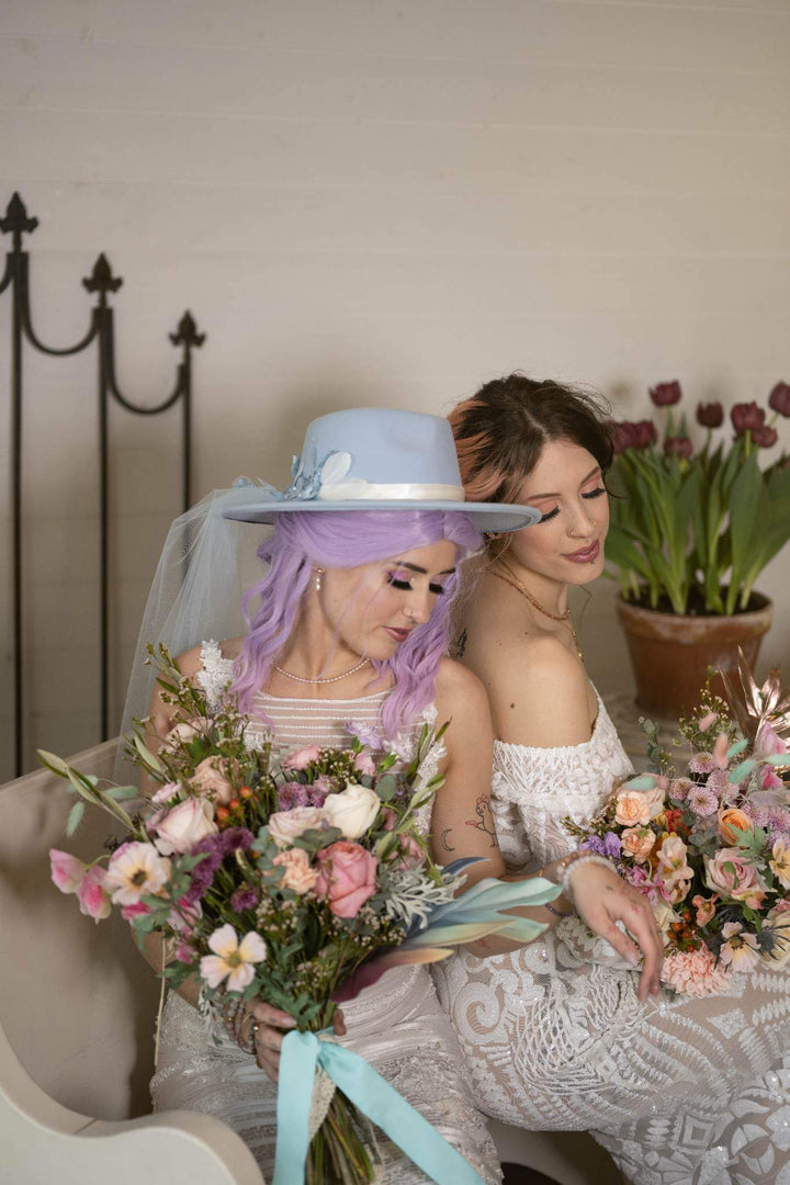 VIOLA - Bohemian Style Hat | Fedora Veil | Boho Wedding Veil